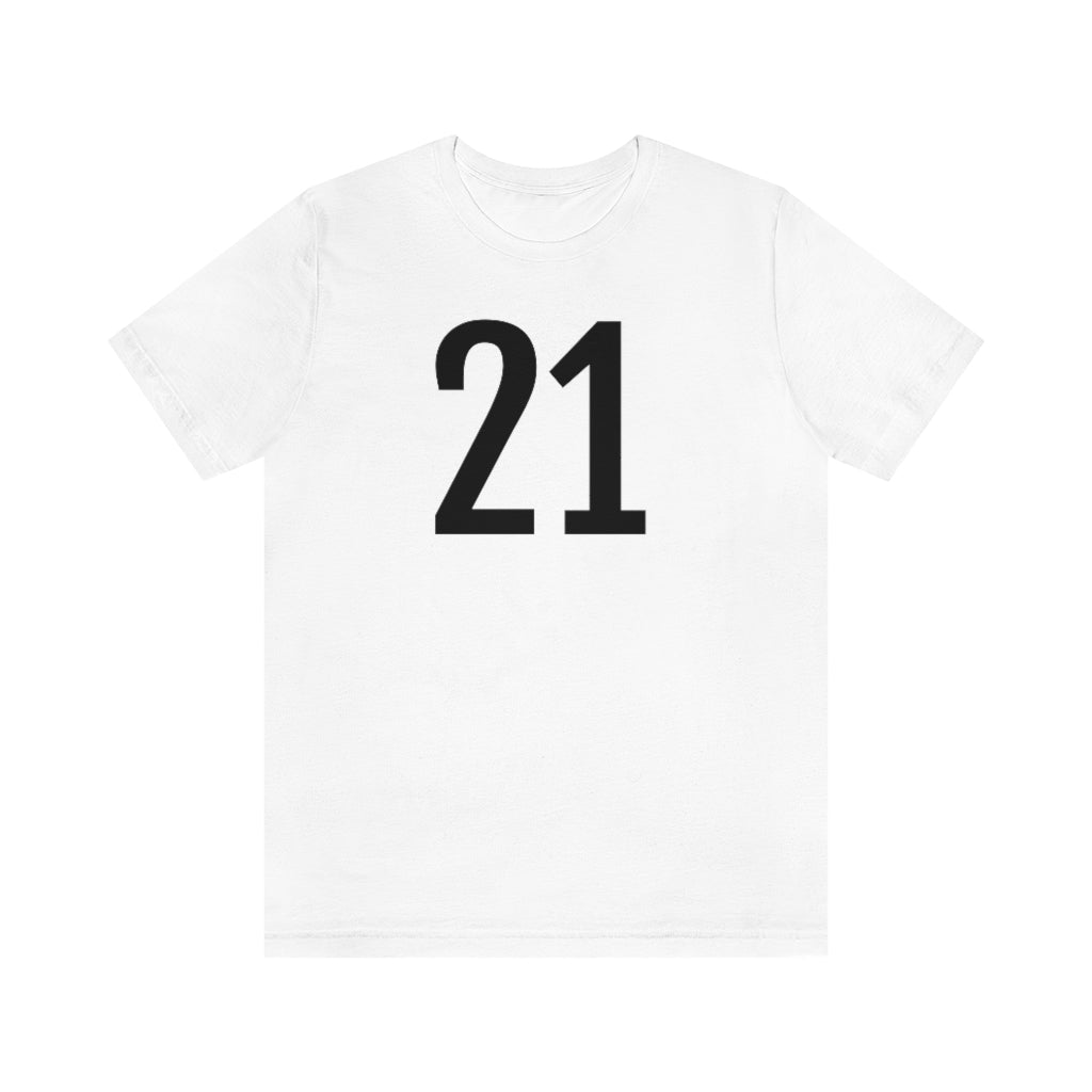 T-Shirt with Number 21 On | Numbered Tee White T-Shirt Petrova Designs