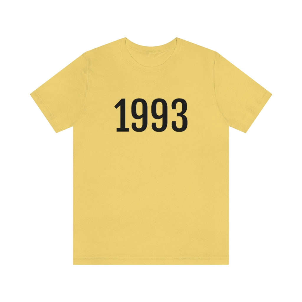 T-Shirt with Number 1993 On | Numbered Tee Yellow T-Shirt Petrova Designs