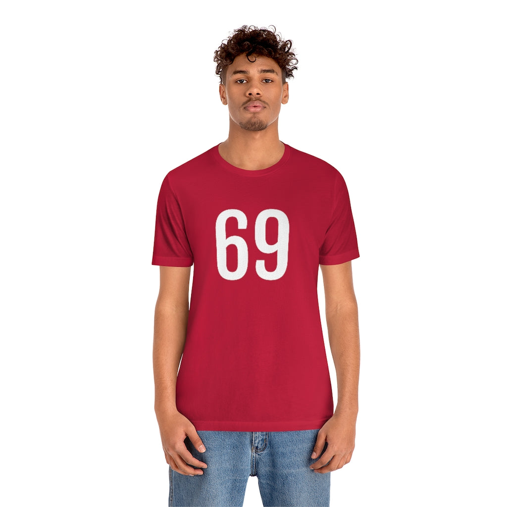 T-Shirt with Number 69 On | Numbered Tee T-Shirt Petrova Designs