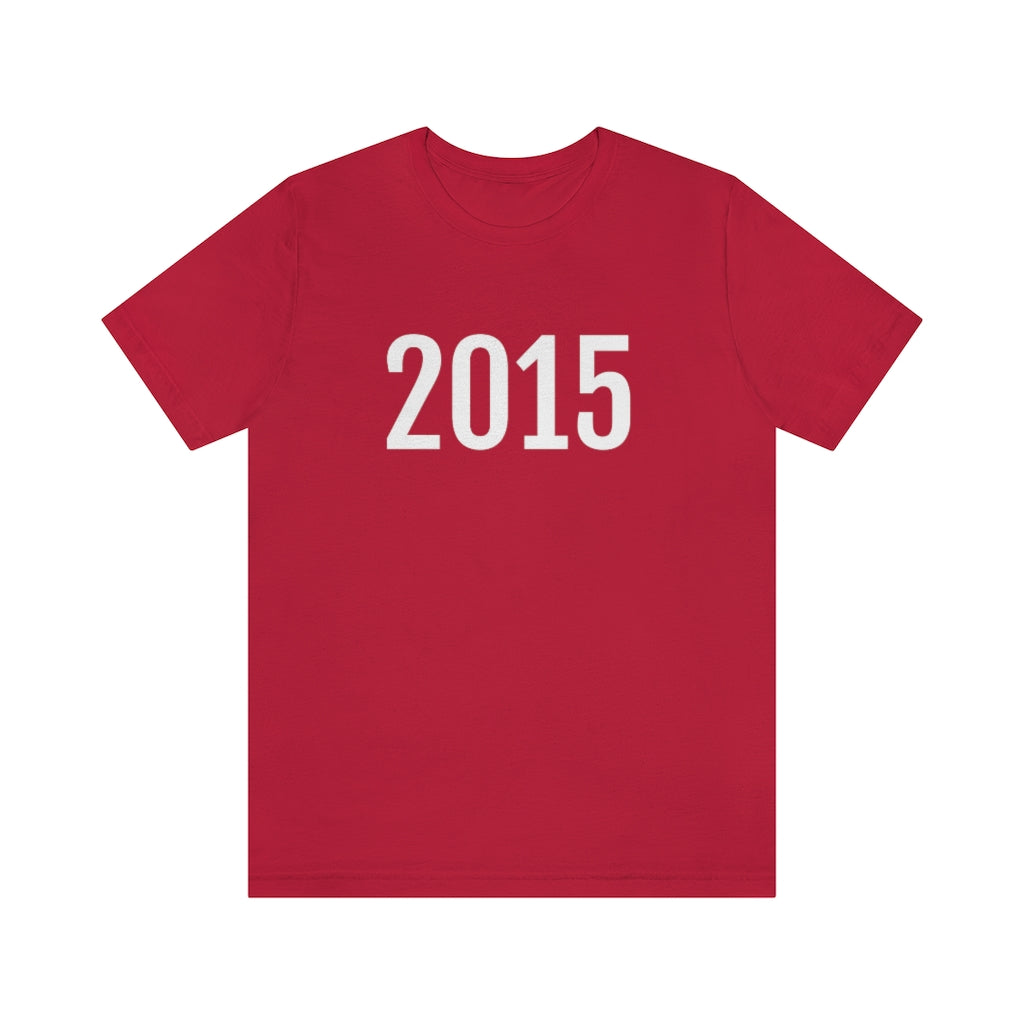 T-Shirt with Number 2015 On | Numbered Tee Red T-Shirt Petrova Designs