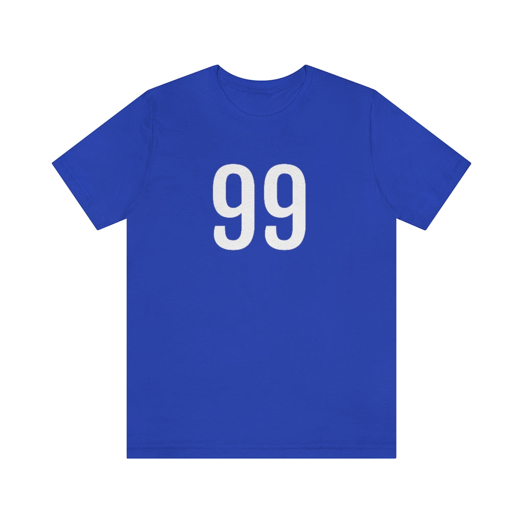 T-Shirt with Number 99 On | Numbered Tee True Royal T-Shirt Petrova Designs