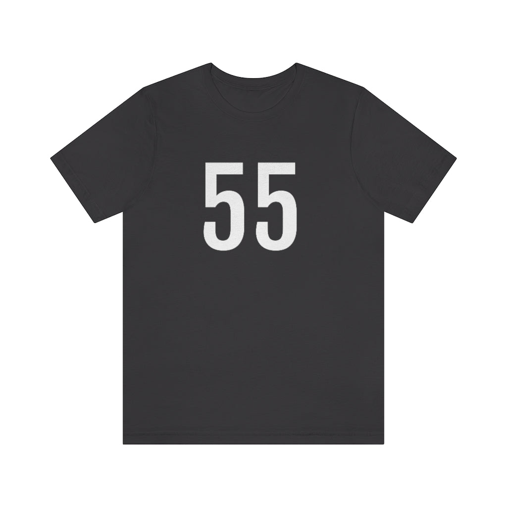 T-Shirt with Number 55 On | Numbered Tee Dark Grey T-Shirt Petrova Designs