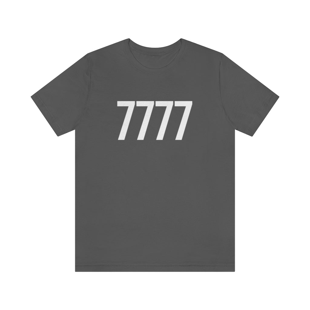 T-Shirt with Number 7777 On | Numbered Tee Asphalt T-Shirt Petrova Designs
