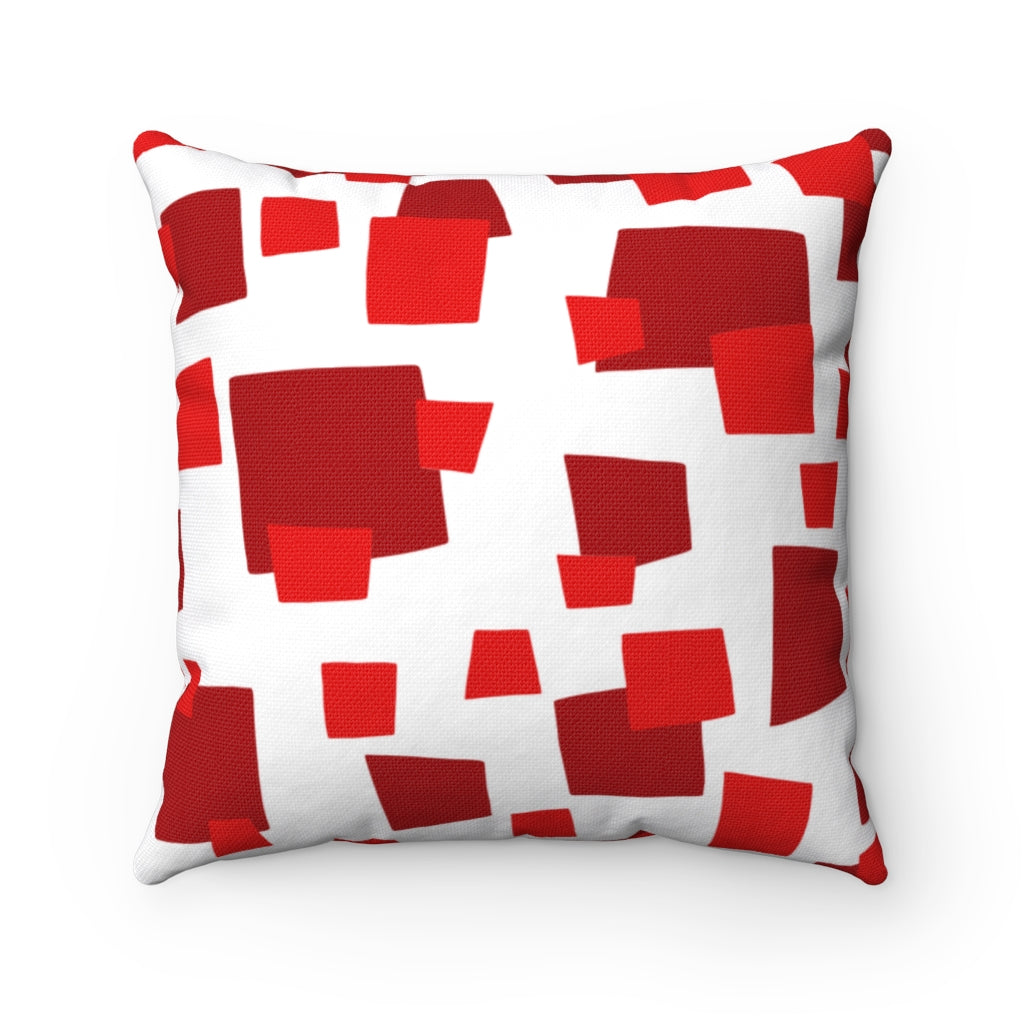 All Over Print AOP Bed Bed Pillows Bedding Bold Statement Contemporary Accent Cushion Decor Double sided geometric Geometric Pattern Home & Living Home Accessories Indoor Interior Decor Interior Styling Modern Design Modern Elegance Pillows Pillows & Covers polyester Shop Pillows Sofa Pillows Soft and Cozy Sophisticated Style Stylish Spaces Thoughtful Gift Throw Pillow For Couch Throw Pillows Vibrant Color Vibrant Red Squares Visual Interest White Pillow Wine-Red Rectangles Zipped