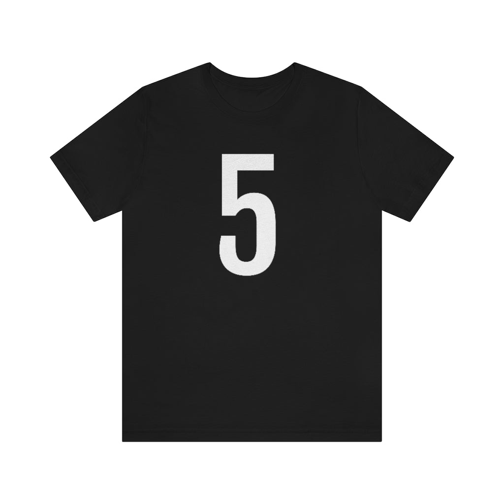 T-Shirt with Number 5 On | Numbered Tee Black T-Shirt Petrova Designs