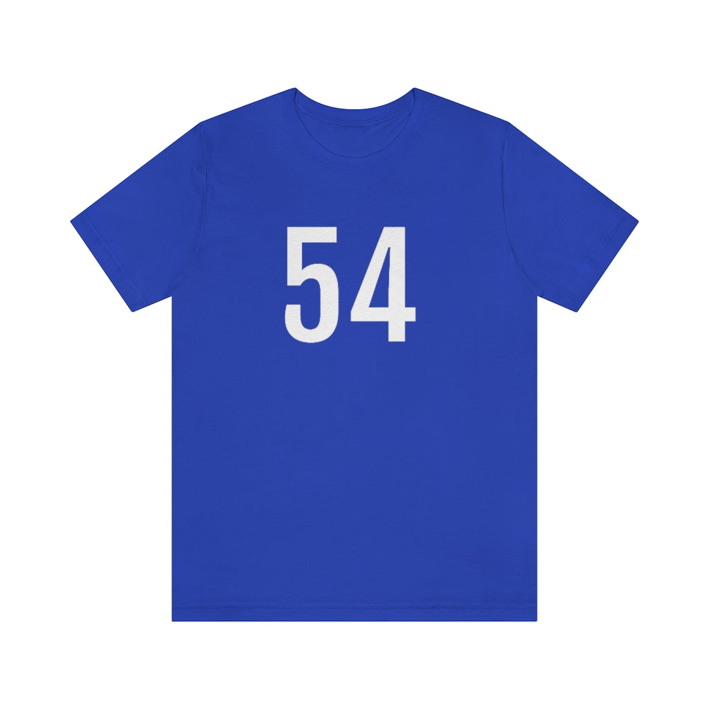 T-Shirt with Number 54 On | Numbered Tee True Royal T-Shirt Petrova Designs