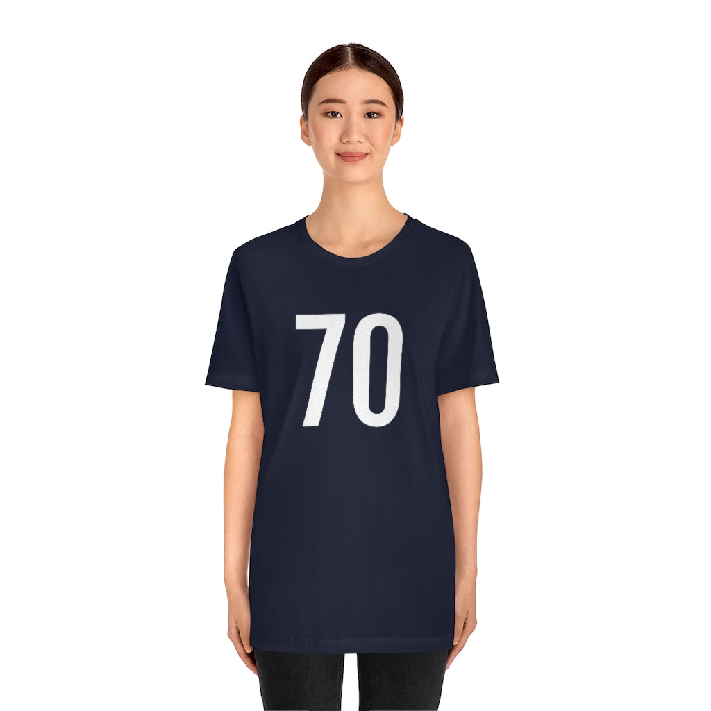 T-Shirt with Number 70 On | Numbered Tee T-Shirt Petrova Designs