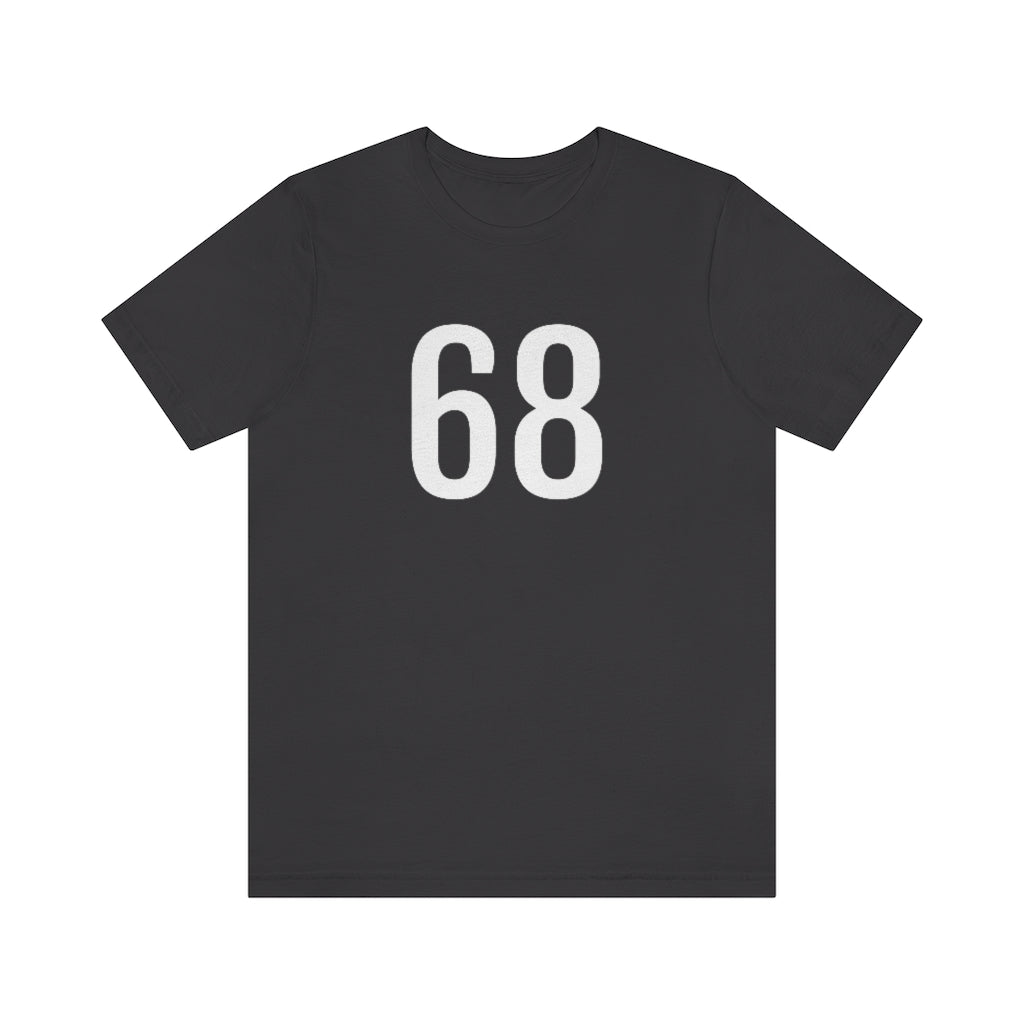T-Shirt with Number 68 On | Numbered Tee Dark Grey T-Shirt Petrova Designs