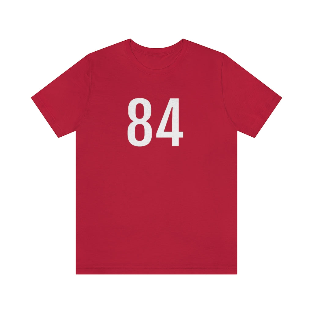 T-Shirt with Number 84 On | Numbered Tee Red T-Shirt Petrova Designs