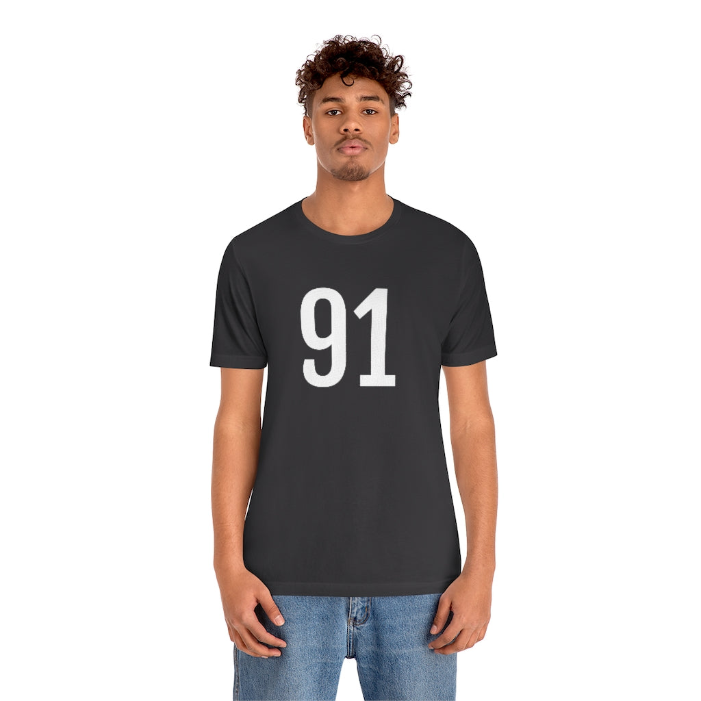 T-Shirt with Number 91 On | Numbered Tee T-Shirt Petrova Designs