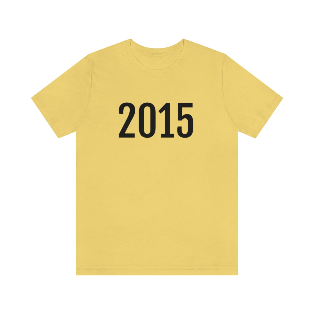 T-Shirt with Number 2015 On | Numbered Tee Yellow T-Shirt Petrova Designs