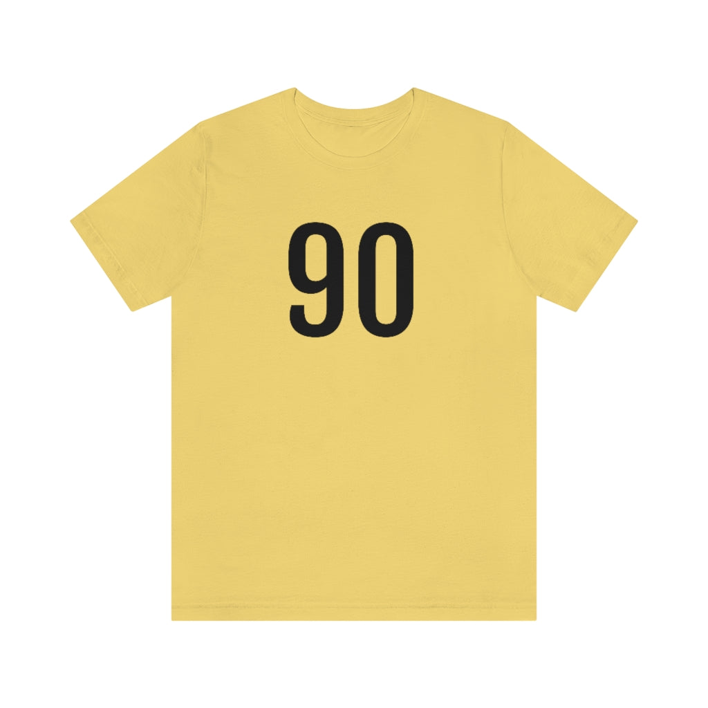 T-Shirt with Number 90 On | Numbered Tee Yellow T-Shirt Petrova Designs