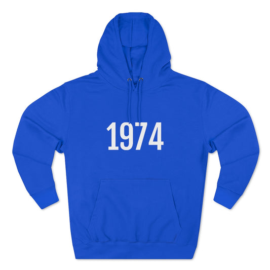 Number 1974 Hoodie | 1974 Sweatshirt with Number On Royal Blue Hoodie Petrova Designs