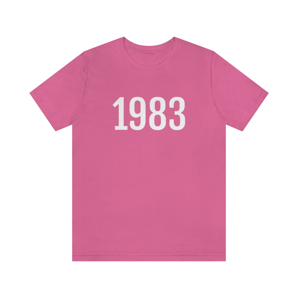 T-Shirt with Number 1983 On | Numbered Tee Charity Pink T-Shirt Petrova Designs