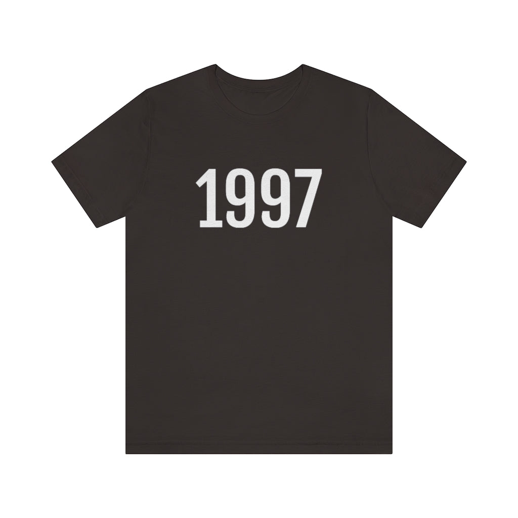 T-Shirt with Number 1997 On | Numbered Tee Brown T-Shirt Petrova Designs