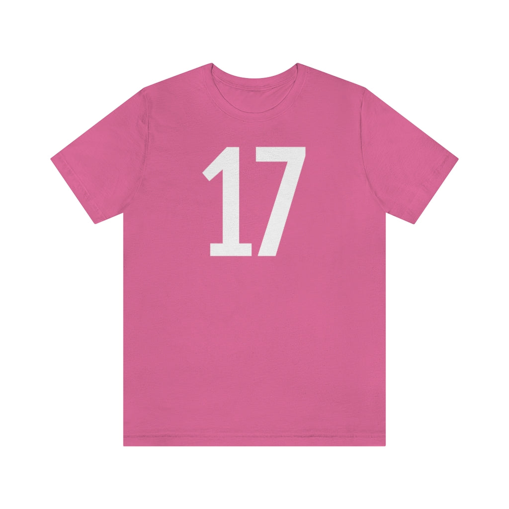 T-Shirt with Number 17 On | Numbered Tee Charity Pink T-Shirt Petrova Designs