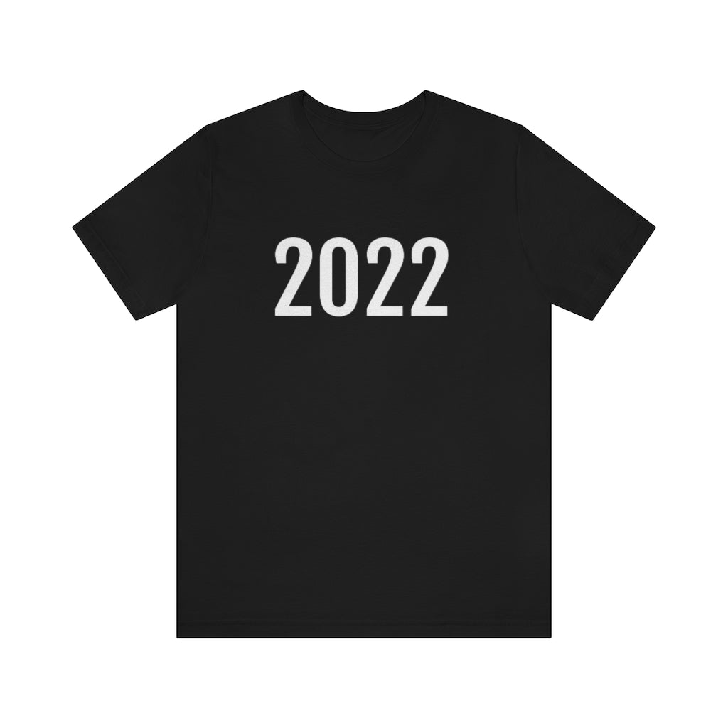 T-Shirt with Number 2022 On | Numbered Tee Black T-Shirt Petrova Designs