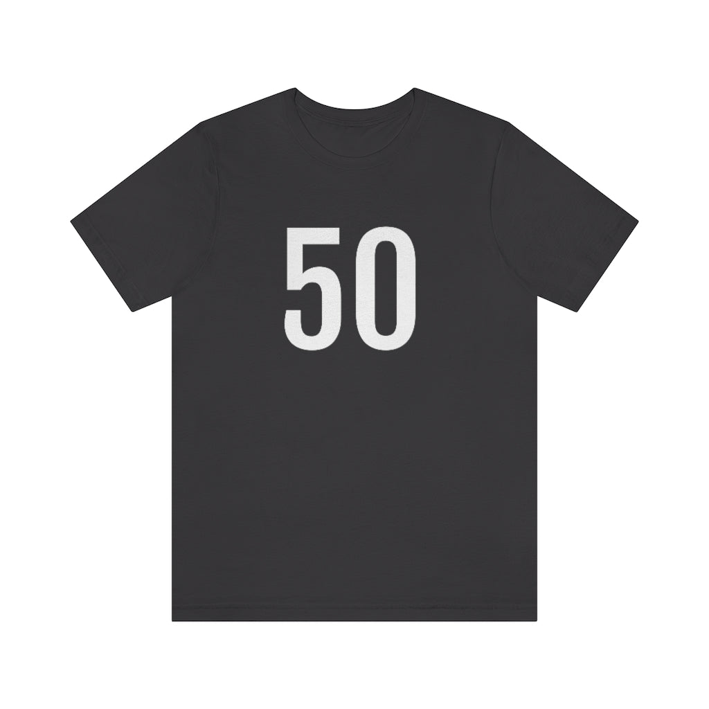 T-Shirt with Number 50 On | Numbered Tee Dark Grey T-Shirt Petrova Designs