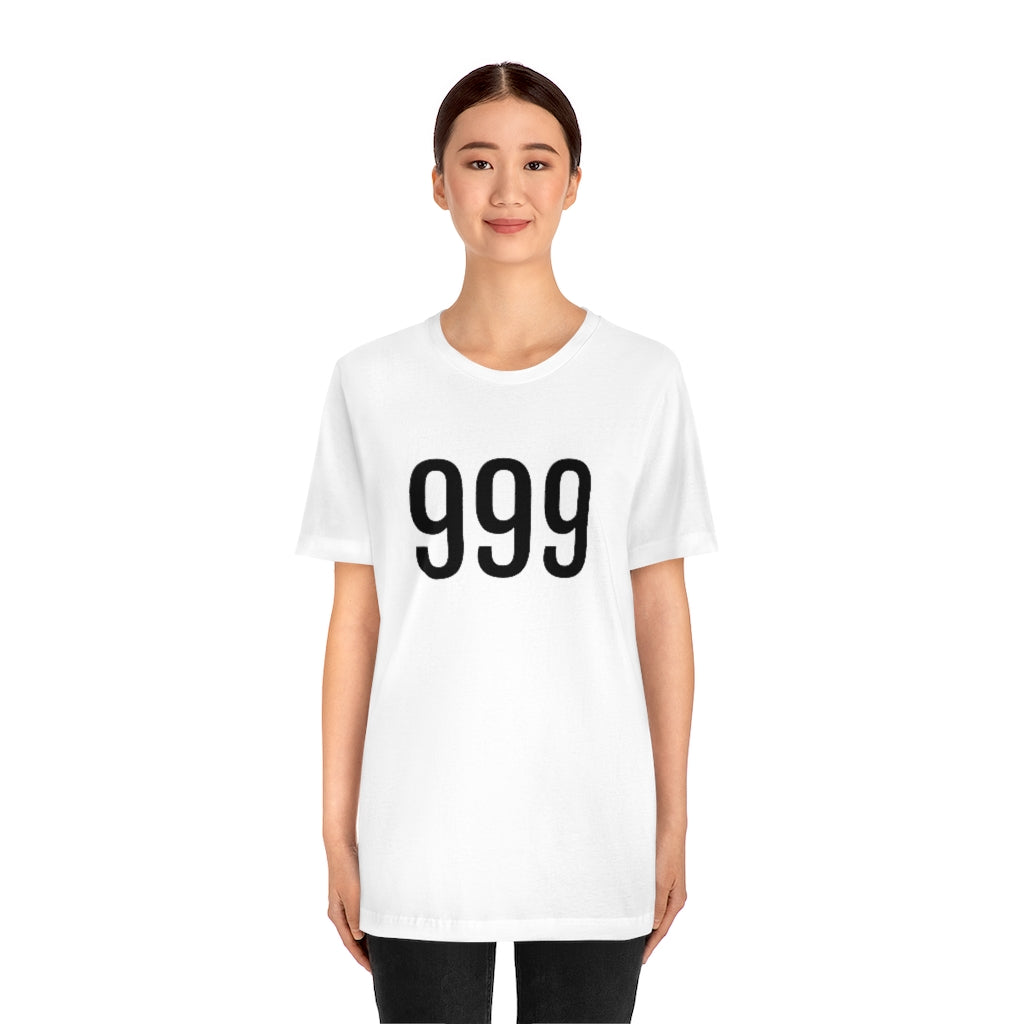 T-Shirt with Number 999 On | Numbered Tee T-Shirt Petrova Designs