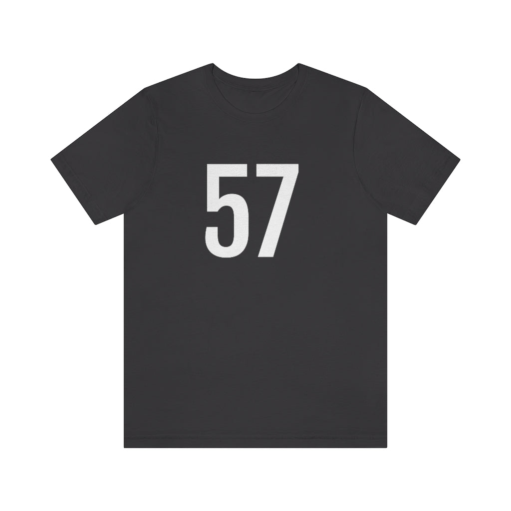 T-Shirt with Number 57 On | Numbered Tee Dark Grey T-Shirt Petrova Designs