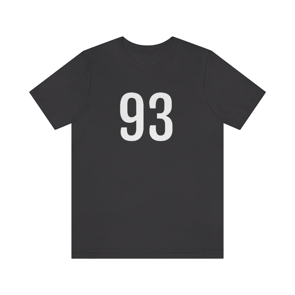 T-Shirt with Number 93 On | Numbered Tee Dark Grey T-Shirt Petrova Designs