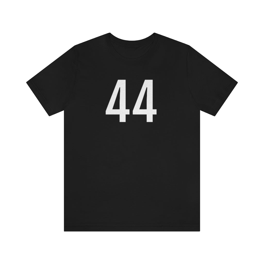 T-Shirt with Number 44 On | Numbered Tee Black T-Shirt Petrova Designs