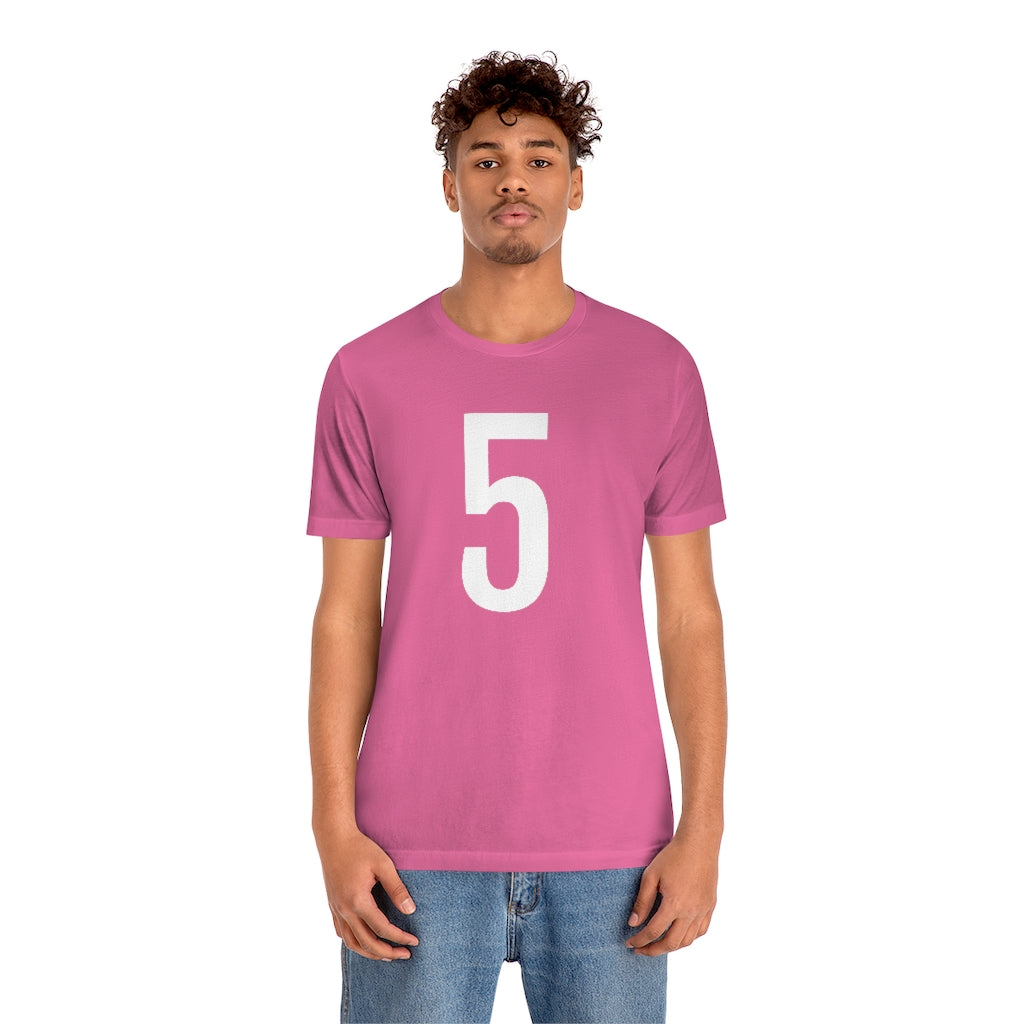 T-Shirt with Number 5 On | Numbered Tee T-Shirt Petrova Designs