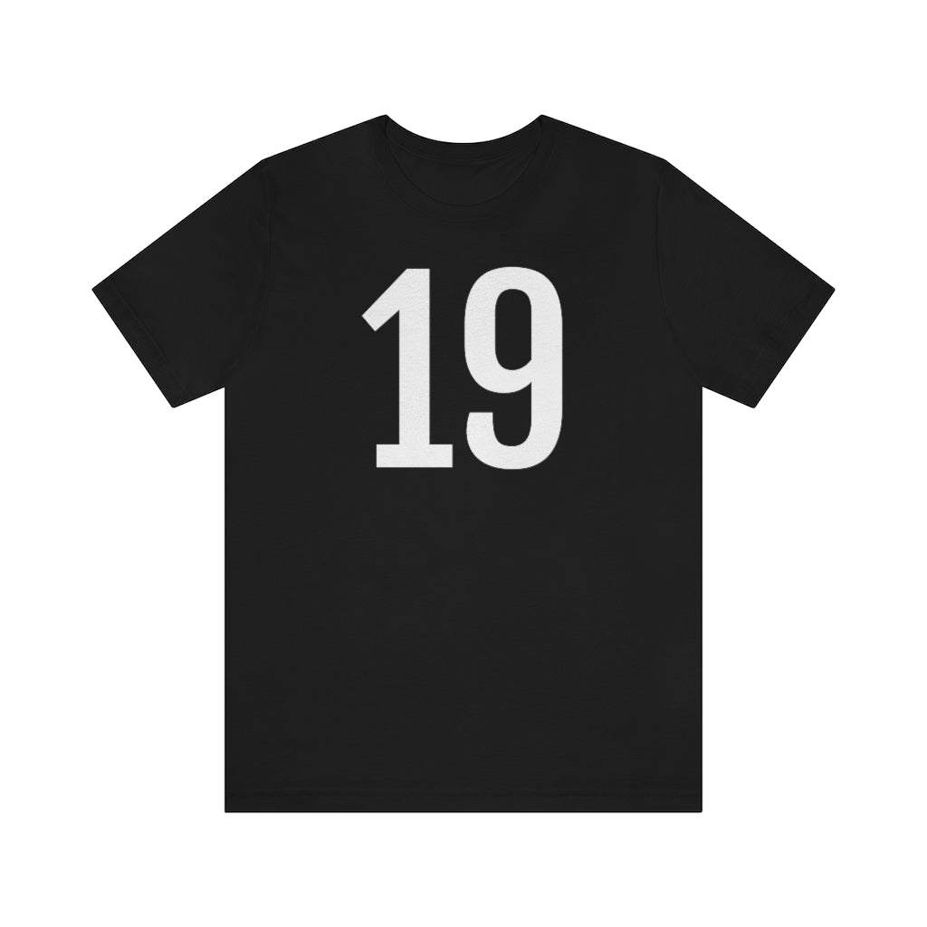 T-Shirt with Number 19 On | Numbered Tee Black T-Shirt Petrova Designs