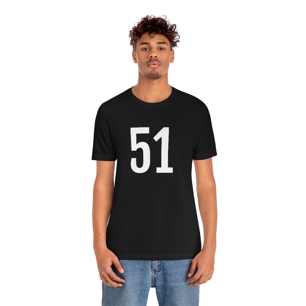 T-Shirt with Number 51 On | Numbered Tee T-Shirt Petrova Designs