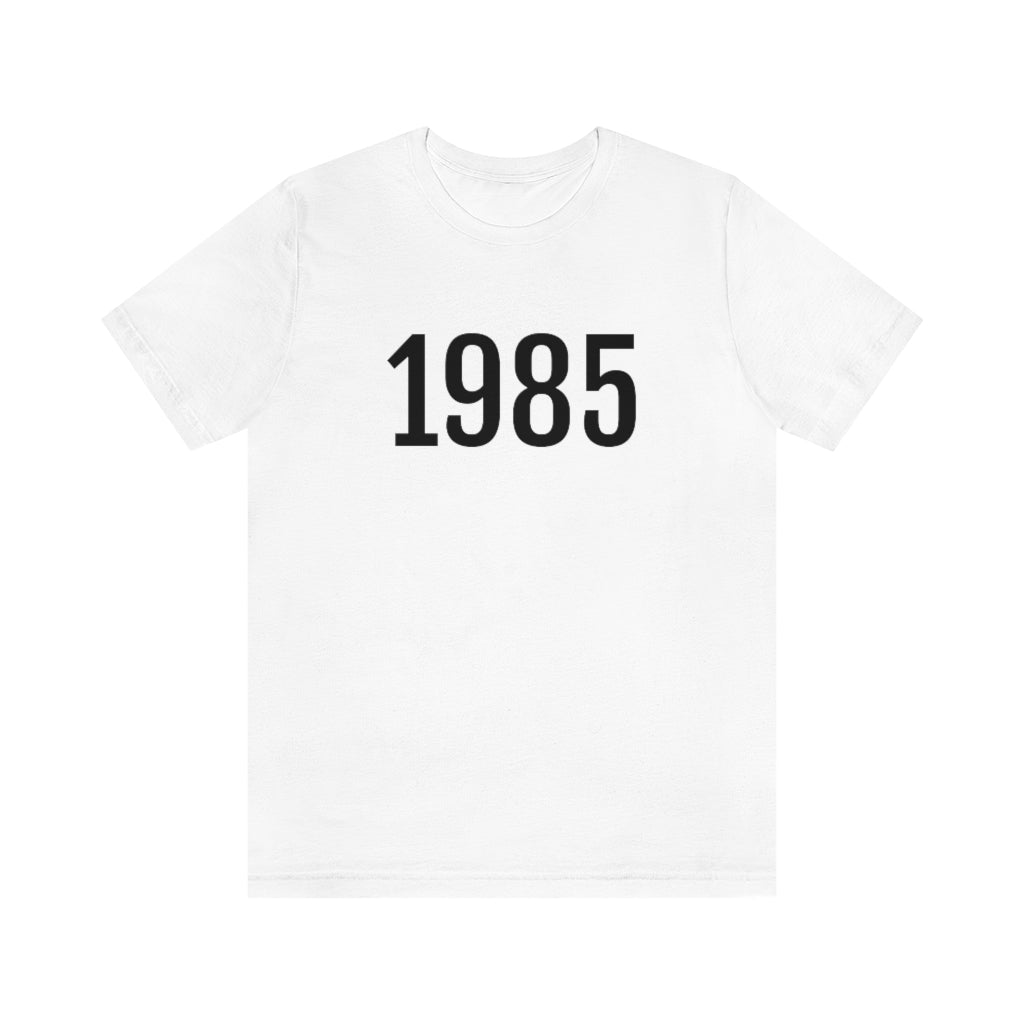 T-Shirt with Number 1985 On | Numbered Tee White T-Shirt Petrova Designs