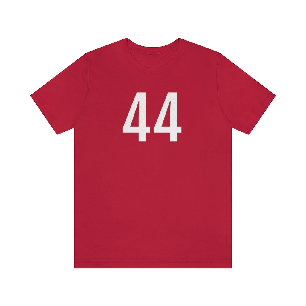 T-Shirt with Number 44 On | Numbered Tee Red T-Shirt Petrova Designs