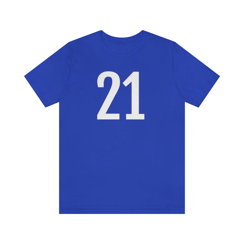 T-Shirt with Number 21 On | Numbered Tee True Royal T-Shirt Petrova Designs