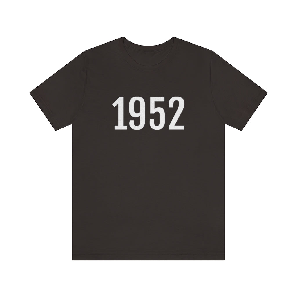 T-Shirt with Number 1952 On | Numbered Tee Brown T-Shirt Petrova Designs