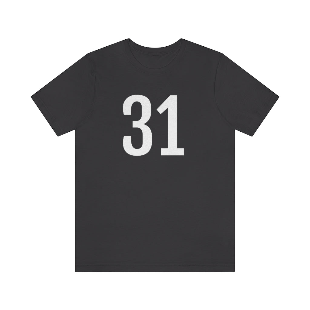 T-Shirt with Number 31 On | Numbered Tee Dark Grey T-Shirt Petrova Designs