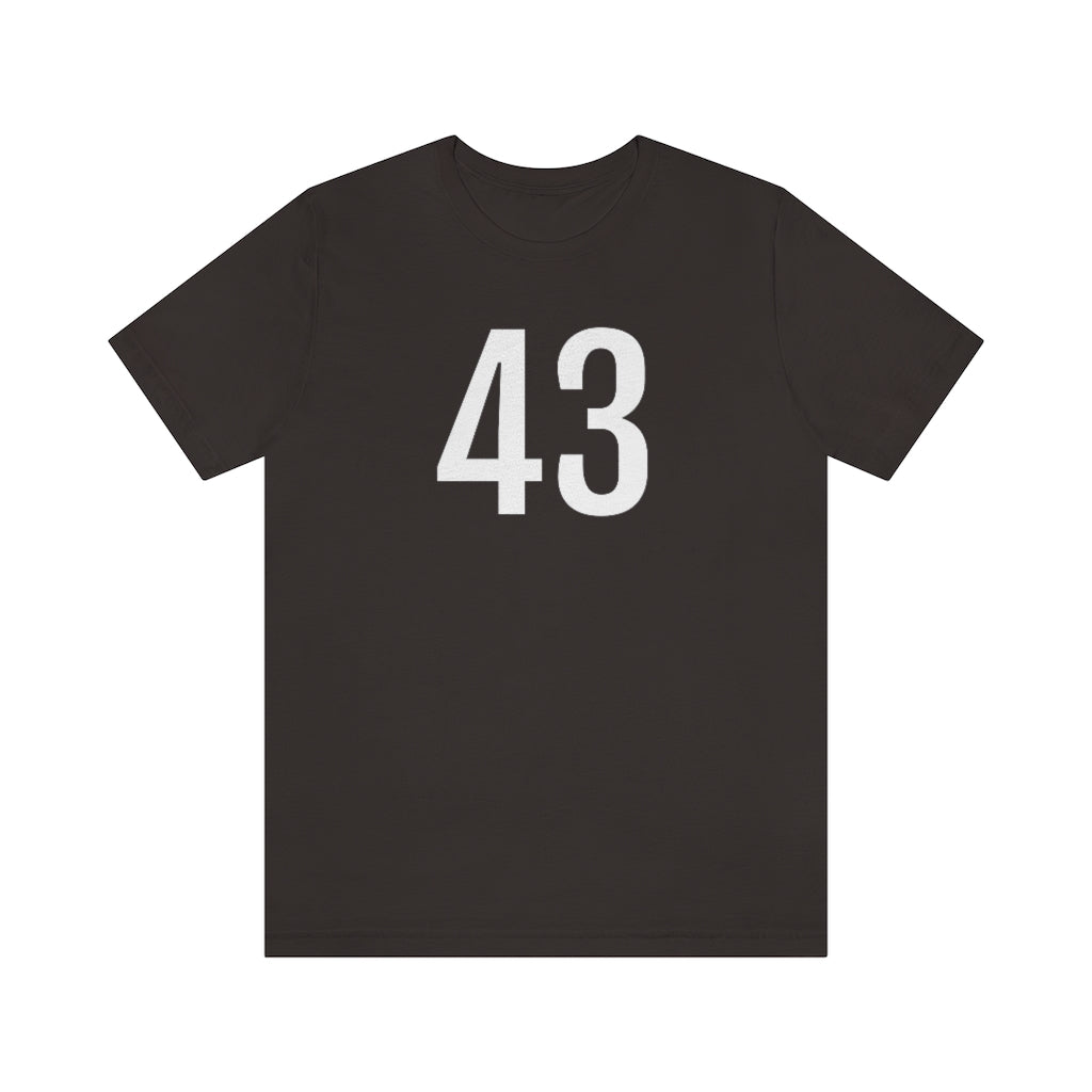 T-Shirt with Number 43 On | Numbered Tee Brown T-Shirt Petrova Designs