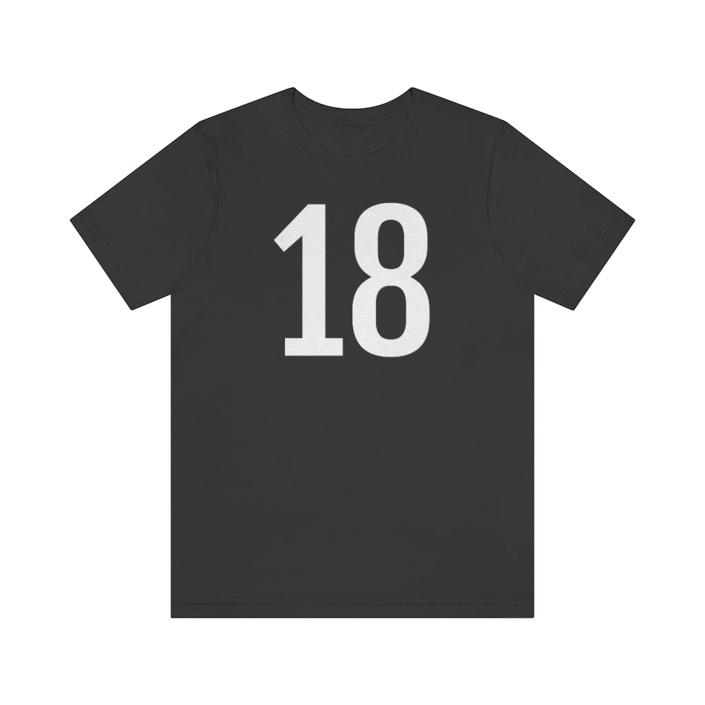 T-Shirt with Number 18 On | Numbered Tee Dark Grey T-Shirt Petrova Designs