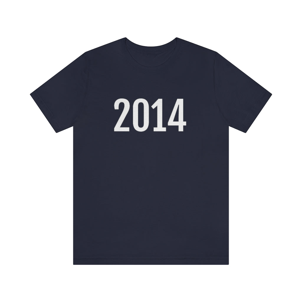 T-Shirt with Number 2014 On | Numbered Tee Navy T-Shirt Petrova Designs