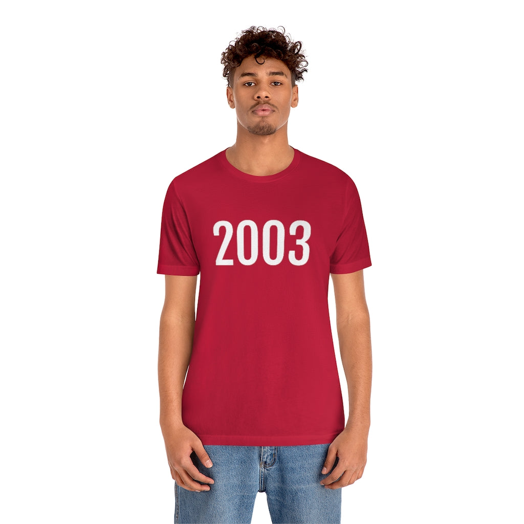 T-Shirt with Number 2003 On | Numbered Tee T-Shirt Petrova Designs
