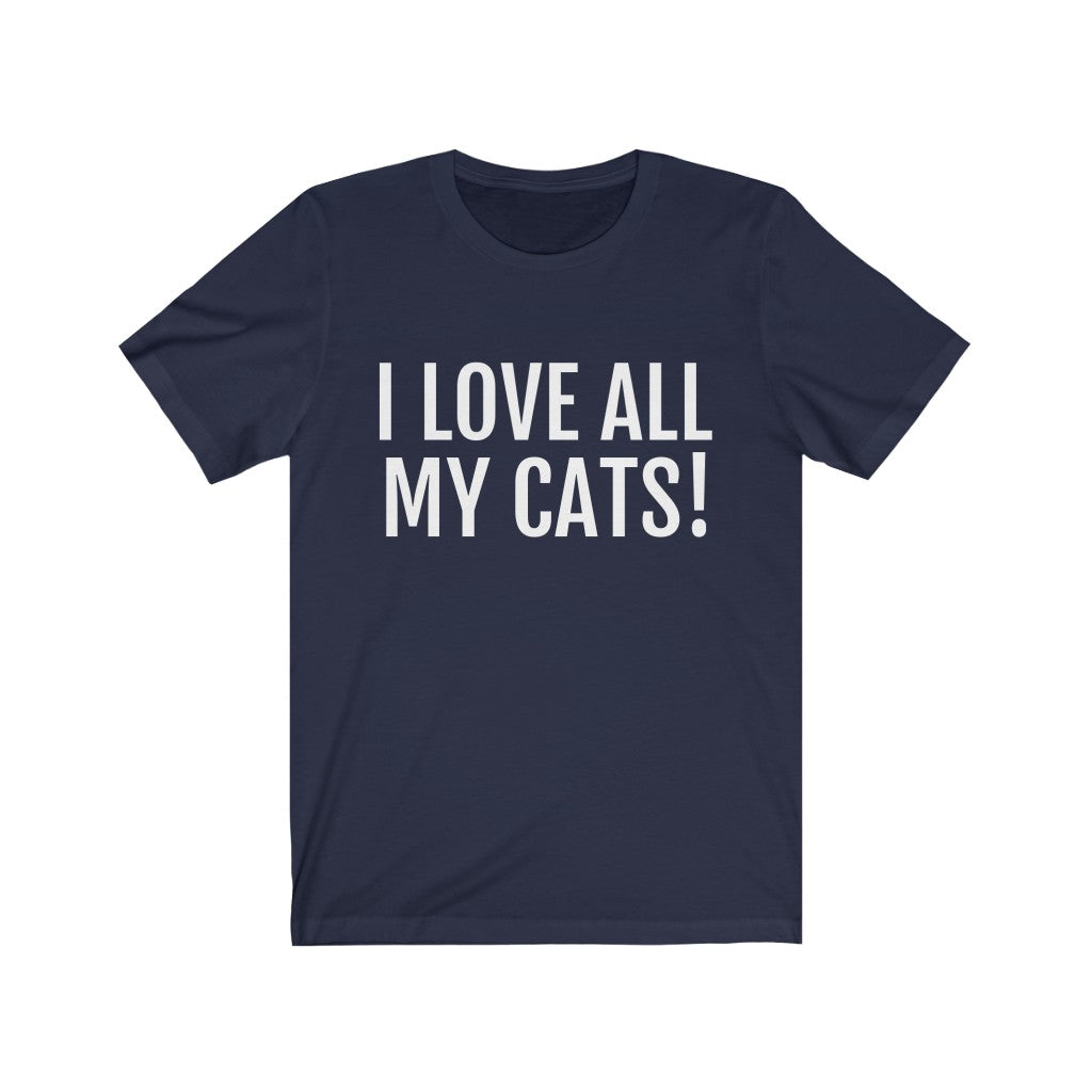 Navy T-Shirt Tshirt Gift for Friends and Family Short Sleeve T Shirt For Cat Lovers Gift Petrova Designs