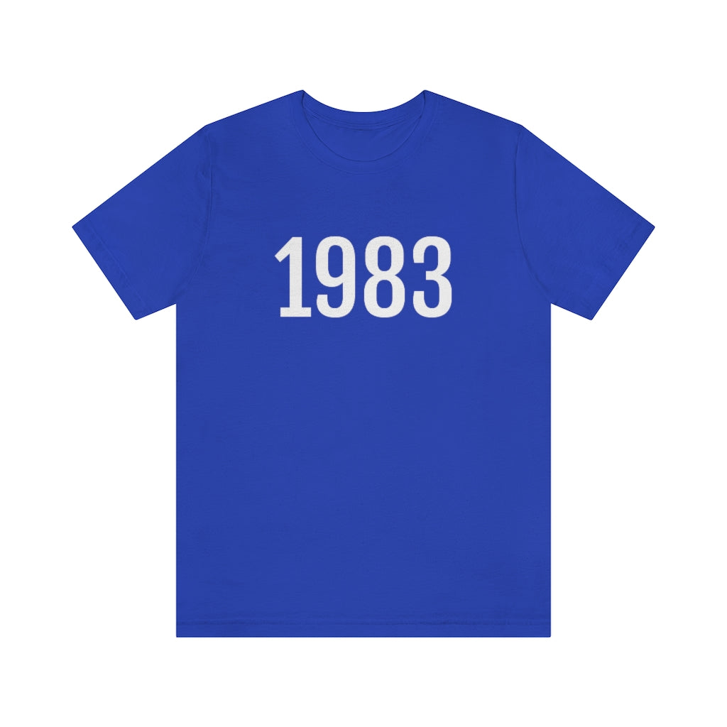 T-Shirt with Number 1983 On | Numbered Tee True Royal T-Shirt Petrova Designs