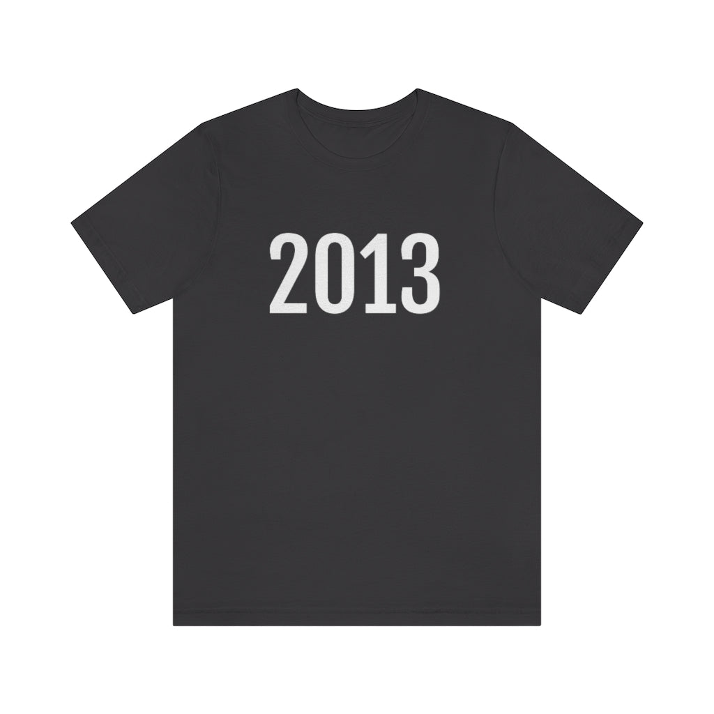 T-Shirt with Number 2013 On | Numbered Tee Dark Grey T-Shirt Petrova Designs