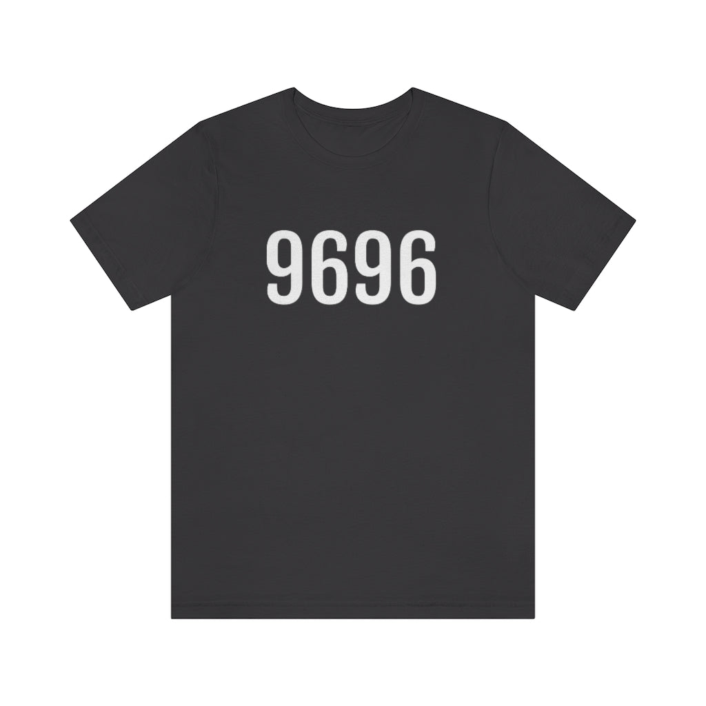 T-Shirt with Number 9696 On | Numbered Tee Dark Grey T-Shirt Petrova Designs