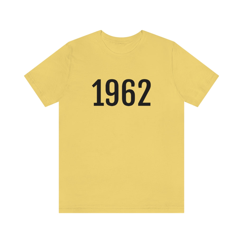 T-Shirt with Number 1962 On | Numbered Tee Yellow T-Shirt Petrova Designs