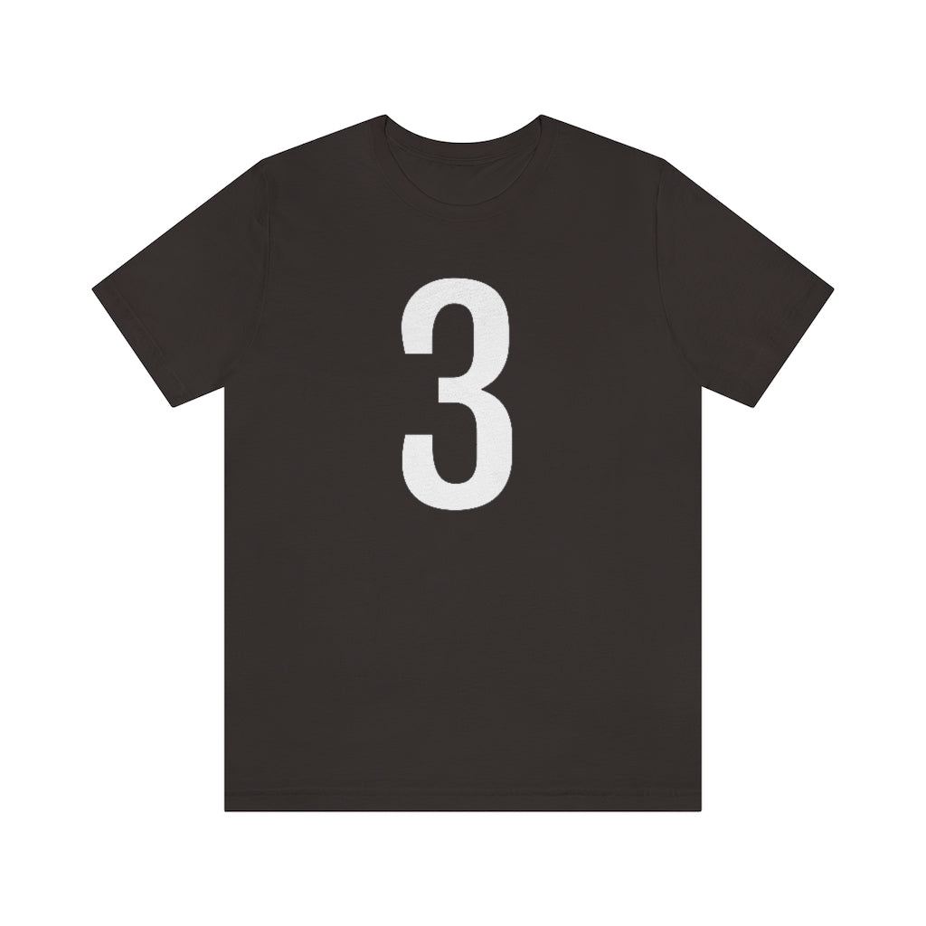 Brown T-Shirt Tshirt Design Numbered Short Sleeved Shirt Gift for Friend and Family Petrova Designs