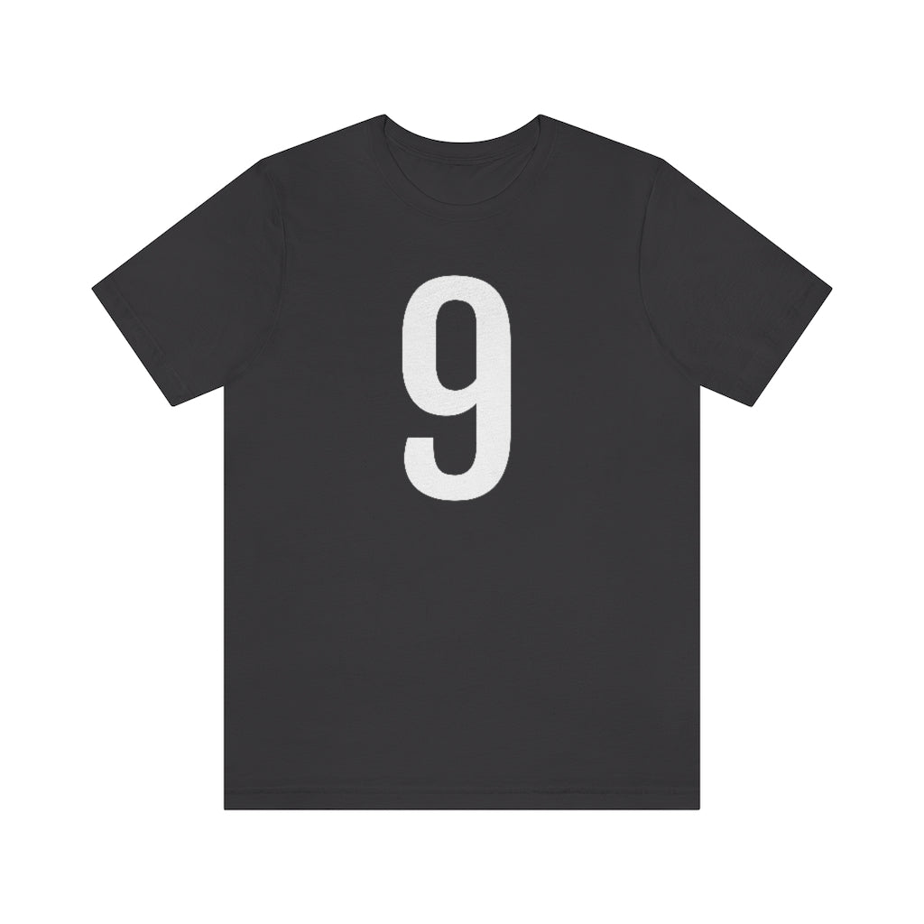 T-Shirt with Number 9 On | Numbered Tee Dark Grey T-Shirt Petrova Designs