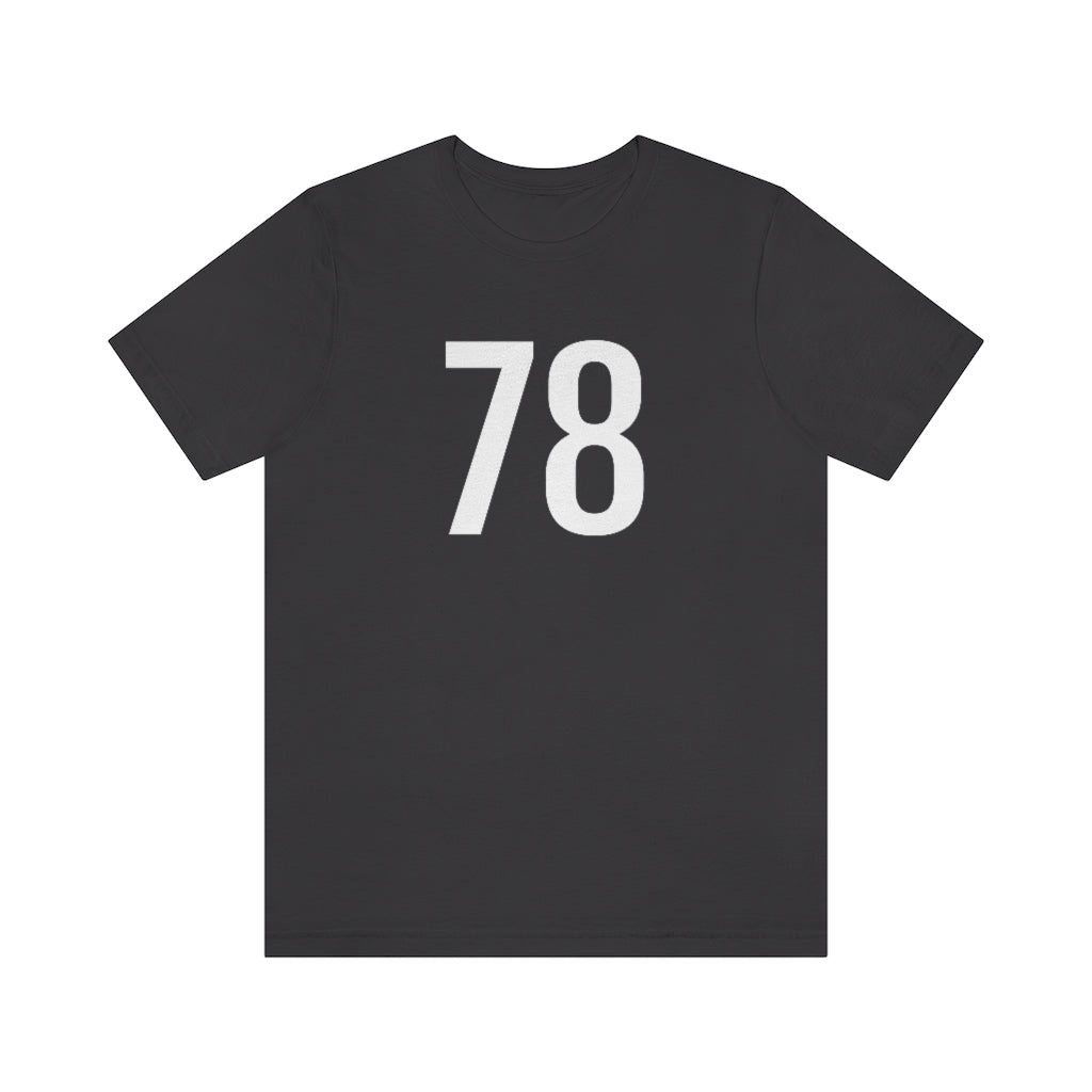 T-Shirt with Number 78 On | Numbered Tee Dark Grey T-Shirt Petrova Designs