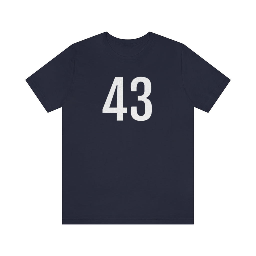 T-Shirt with Number 43 On | Numbered Tee Navy T-Shirt Petrova Designs