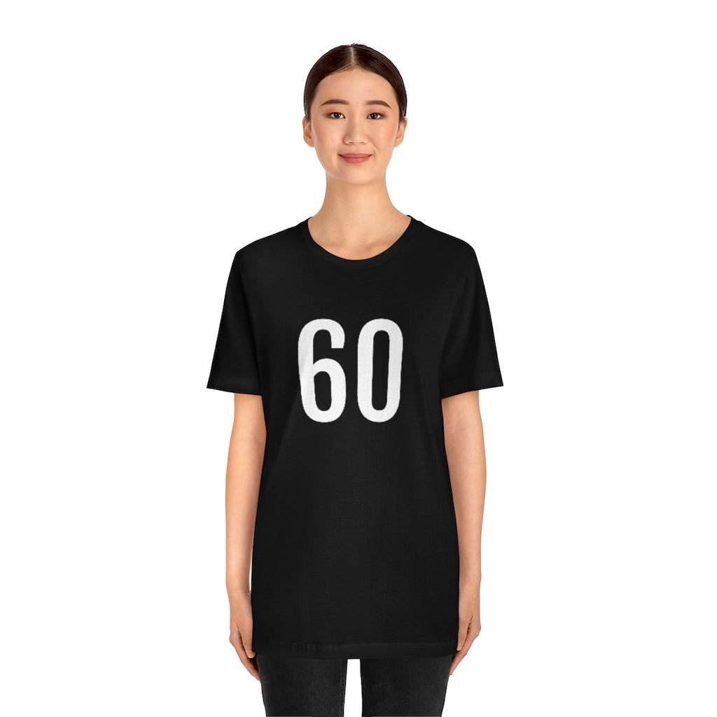T-Shirt with Number 60 On | Numbered Tee T-Shirt Petrova Designs