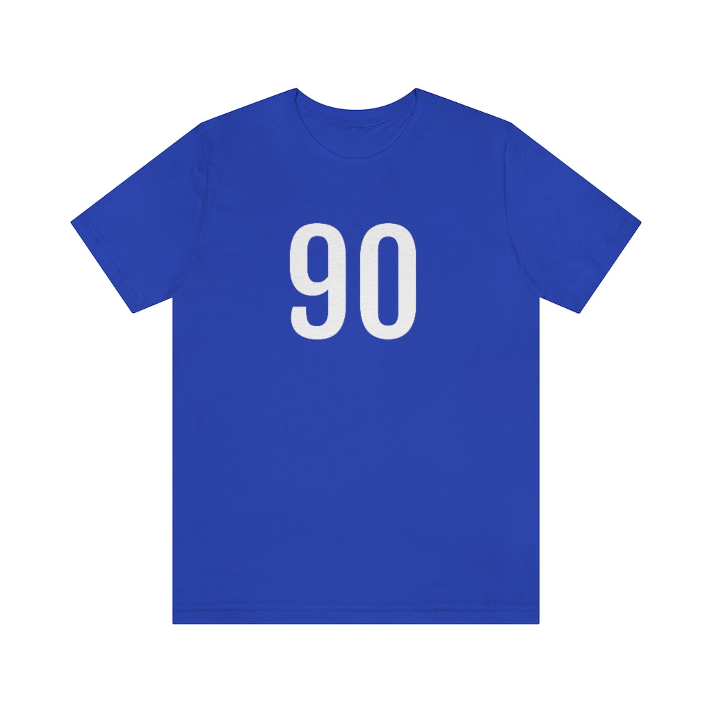 T-Shirt with Number 90 On | Numbered Tee True Royal T-Shirt Petrova Designs