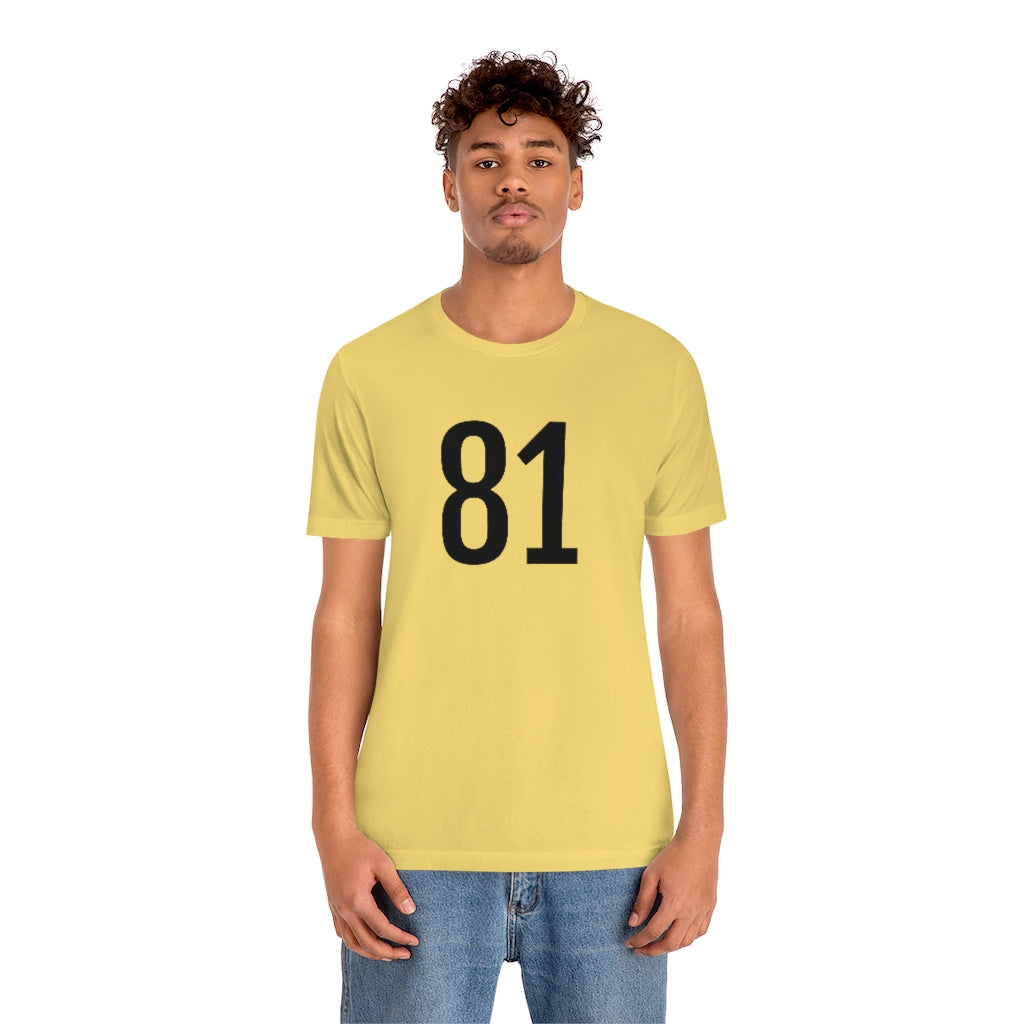 T-Shirt with Number 81 On | Numbered Tee T-Shirt Petrova Designs